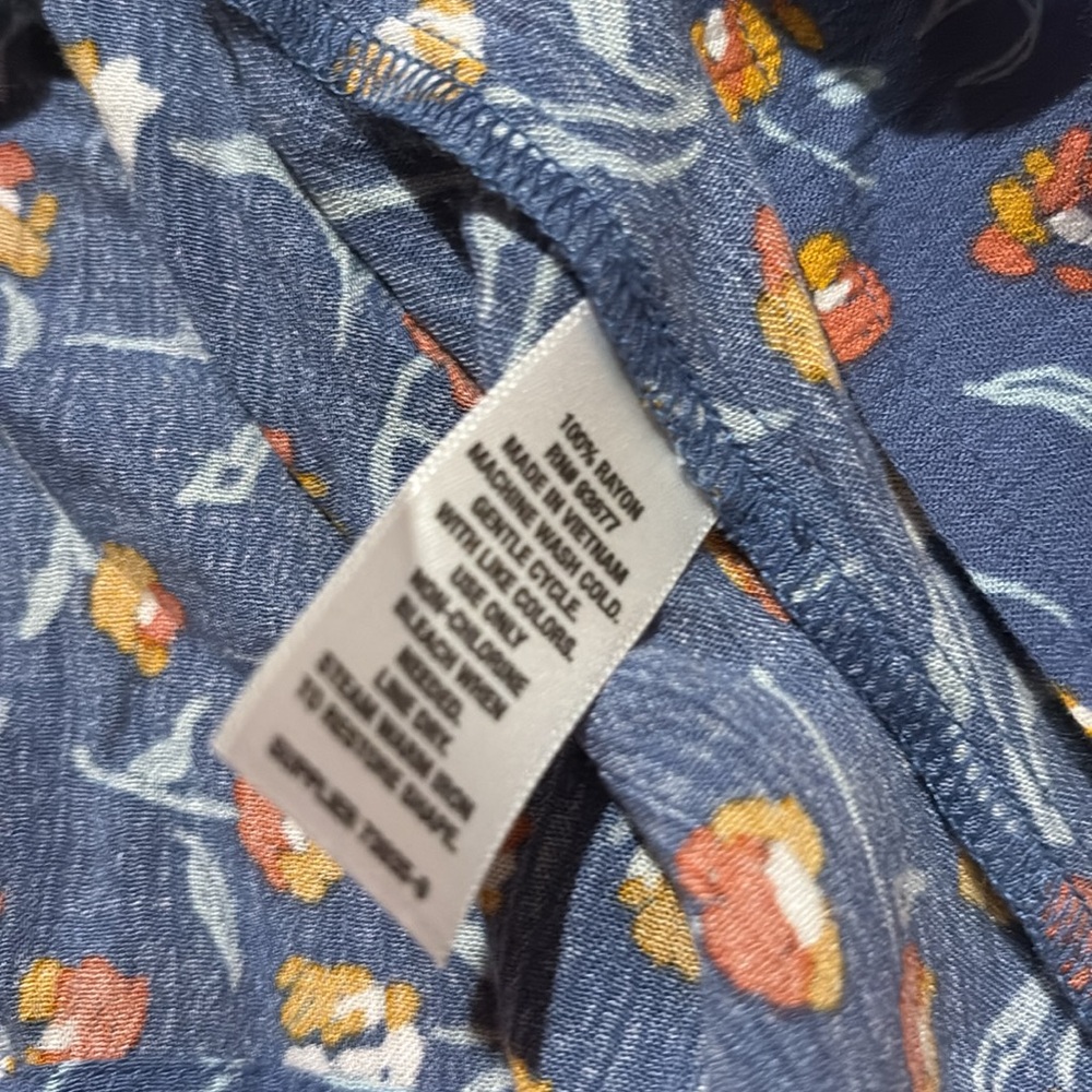NWT petite small Ana blue floral shirt 1466 - Picture 5 of 5